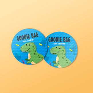Dinosaur T-rex Goodie Bag Swag Bag Sticker 