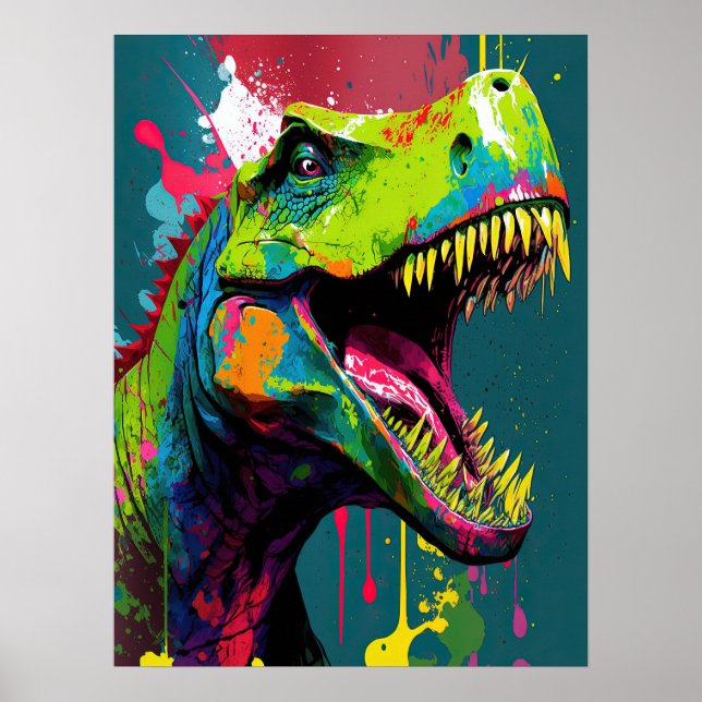 Dinosaur T Rex  Green Jurassic  Poster (Front)