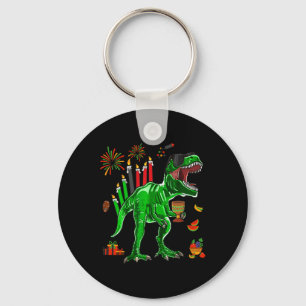 Dinosaur T-rex Happy Kwanzaa Seven Principles Of K Key Ring