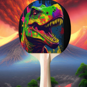 Dinosaur T Rex happy Ping Pong Paddle