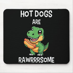 Dinosaur T Rex Hot Dog Shirt Funny Hot Dogs Are Ra Mouse Pad