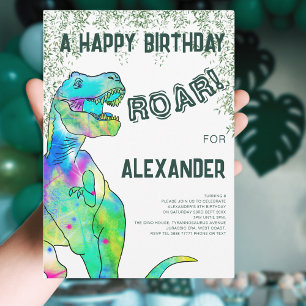 Dinosaur T-Rex Jungle Birthday Party Invitation