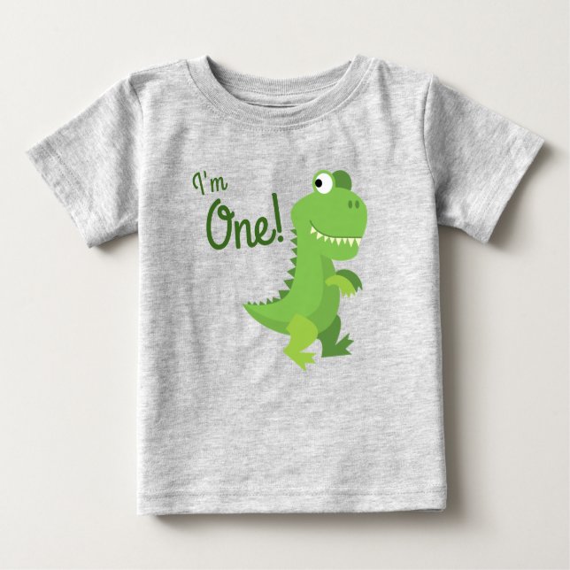 Dinosaur T-rex Kids 1st Birthday Dino Party Baby T-Shirt (Front)