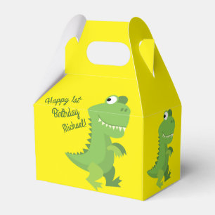 Dinosaur T-rex Kids 1st Birthday Dino Party Favour Box
