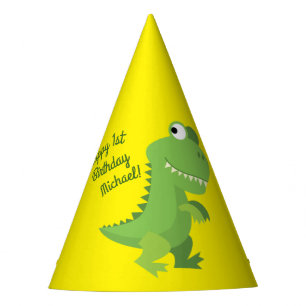 Dinosaur T-rex Kids 1st Birthday Dino Party Party Hat