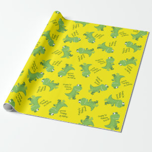 Dinosaur T-rex Kids 1st Birthday Dino Party Wrapping Paper