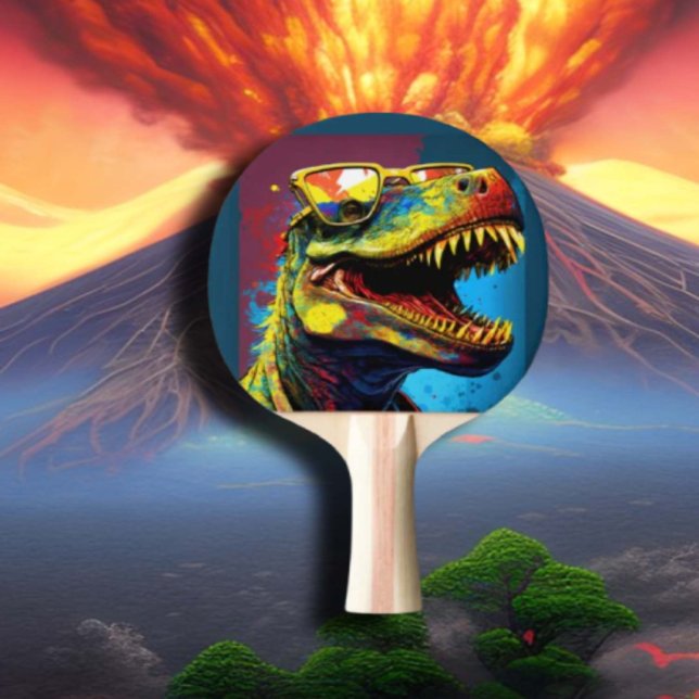 Dinosaur  T Rex Modern World Kids  Ping Pong Paddle (popular dinosaur gifts available on Zazzle)