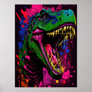 Dinosaur T Rex Pink Poster