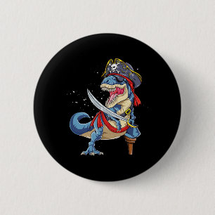 Dinosaur T Rex Pirate Jolly Roger Halloween Gifts 6 Cm Round Badge
