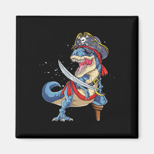 Dinosaur T Rex Pirate Jolly Roger Halloween Gifts  Magnet