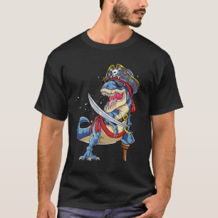 Dinosaur T Rex Pirate Jolly Roger Halloween Gifts  T-Shirt