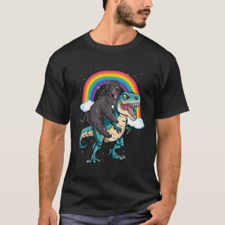 Dinosaur T Rex Rainbow Cloud Sparkles T-Shirt