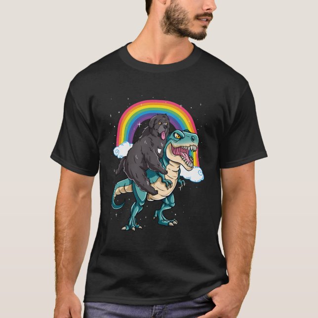 Dinosaur T Rex Rainbow Cloud Sparkles T-Shirt (Front)