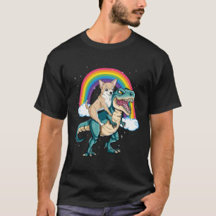 Dinosaur T Rex Rainbow Cloud Sparkles T-Shirt