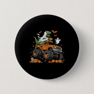 Dinosaur T-rex Riding Monster Truck Halloween Men 6 Cm Round Badge