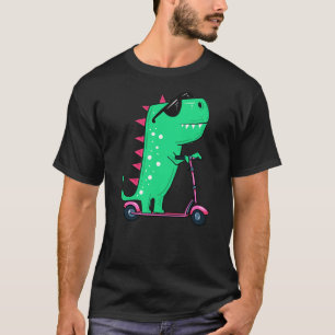Dinosaur T-Rex Riding Scooter T-Shirt