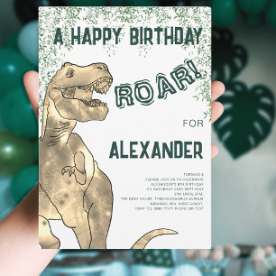 Dinosaur T-Rex Roar Birthday Party Invitation