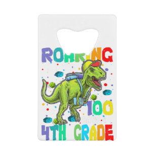 Dinosaur T-Rex Roaring Into 100 Days Of 4th grade
