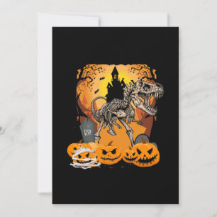 Dinosaur T-rex Skeleton Pumpkin With Moon Save The Date