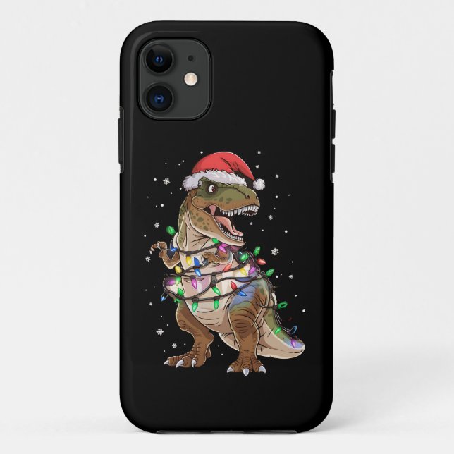 Dinosaur T-rex Tree Christmas Sweater Xmas Dino Case-Mate iPhone Case (Back)