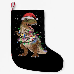 Dinosaur T-rex Tree Christmas Sweater Xmas Dino Small Christmas Stocking