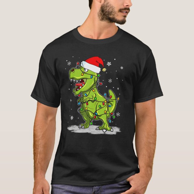 Dinosaur T - Rex Tree Christmas Sweater Xmas Pet (Front)