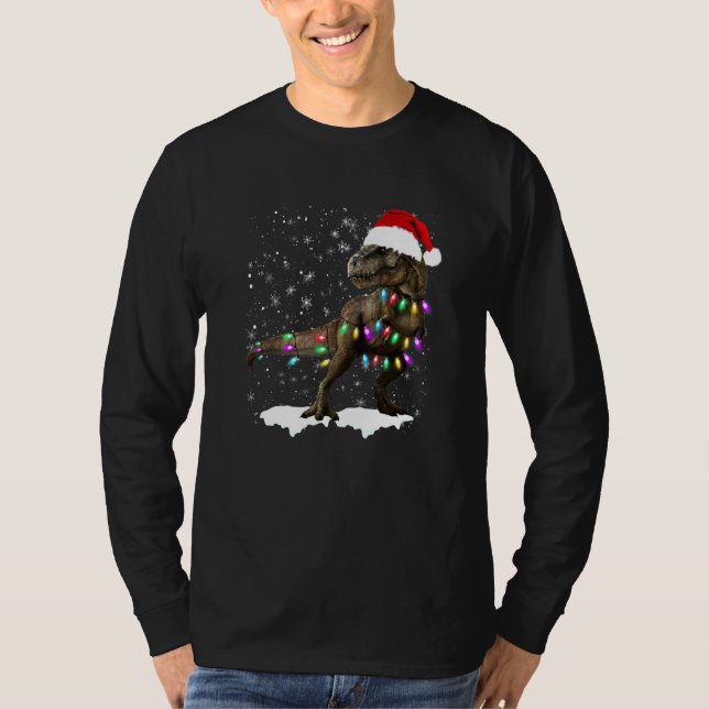 Dinosaur T Rex Tree Christmas Sweater Xmas Pet Din (Front)