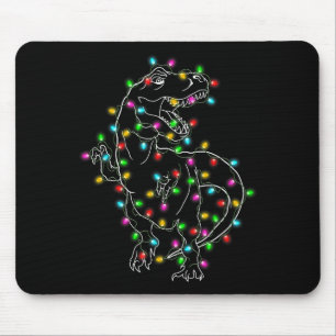 Dinosaur T-rex Tree Christmas Sweater Xmas Pet Din Mouse Pad