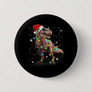 Dinosaur T-rex Tree Christmas  Xmas Pet Dino Trex  6 Cm Round Badge