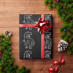 Dinosaur T-rex Tree Christmas Xmas Pet Dino Trex Wrapping Paper