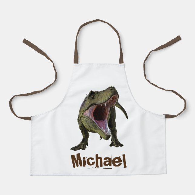 Dinosaur T-rex Tyrannosaurus Jurassic Personalised Apron (Front)