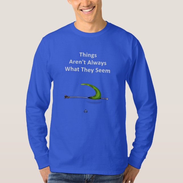 Dinosaur Tail pops out of Zipper in the T-Shirt (Front)
