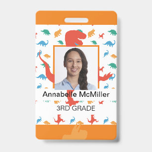 Dinosaur Teacher Professor Badge ID Badge