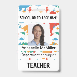 Dinosaur Teacher Professor ID Badge