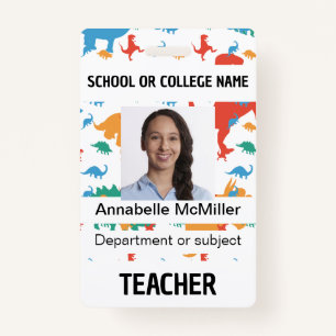 Dinosaur Teacher Professor ID Badge