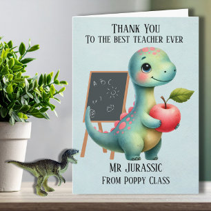 Dinosaur Teacher Thank You Card