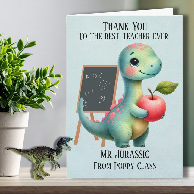 Dinosaur Teacher Thank You Card (Creator Uploaded)