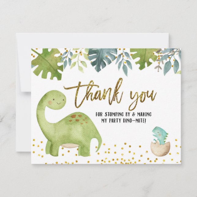 Dinosaur Thank you Card (Front)