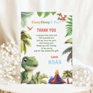 Dinosaur thank you card