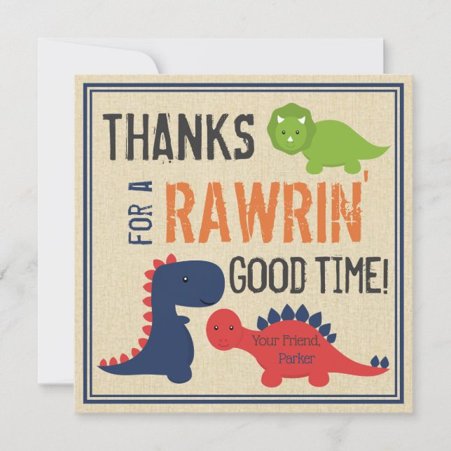 Dinosaur Thank You Cards (Front)