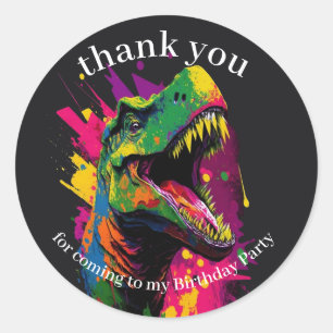 Dinosaur Thank You   Classic Round Sticker
