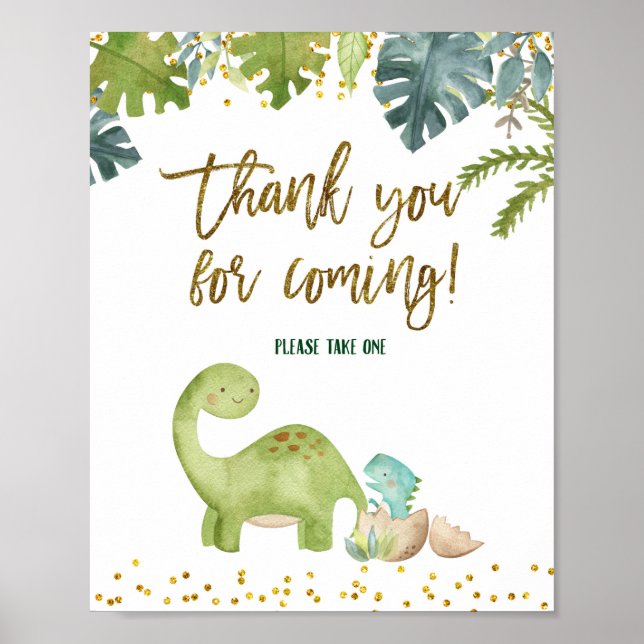 Dinosaur Thank you for coming sign (Front)