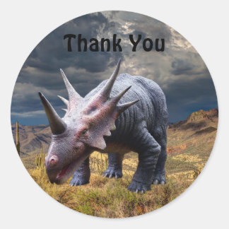 Dinosaur Thank You Party Jurassic Park Classic Rou Round Sticker