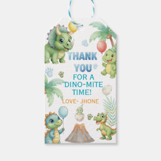 Dinosaur Thank You Tag with Coloring Activity - Di