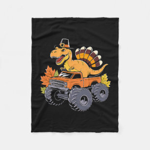Dinosaur Thanksgiving Boys Kids Dino T Rex Monster Fleece Blanket