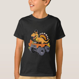 Dinosaur Thanksgiving Boys Kids Dino T Rex Monster T-Shirt
