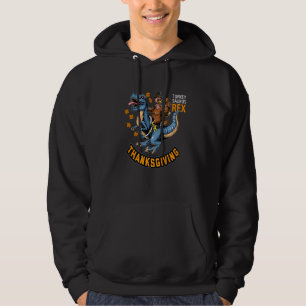 Dinosaur Thanksgiving Boys Turkey Saurus T rex Men Hoodie