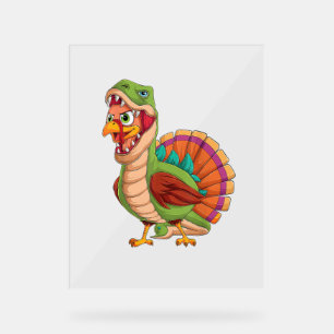 Dinosaur Thanksgiving Boys Turkey Saurus T rex Tur Acrylic Sign
