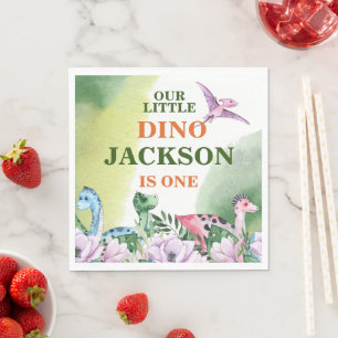 Dinosaur Theme 1st Birthday Napkin