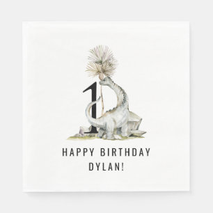 Dinosaur Theme 1st Birthday Party Napkin